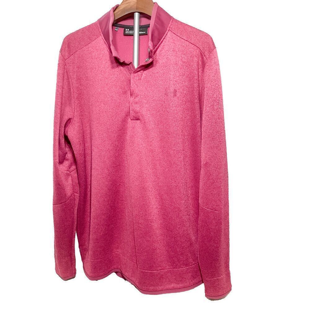 Under Armour golf sweater men’s snap mock neck pullover long sleeve loose fit XL